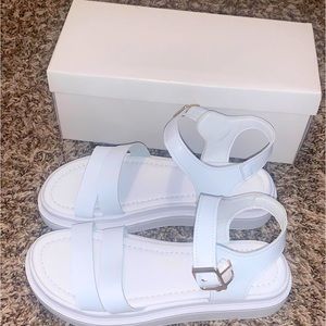 White sandals, never worn